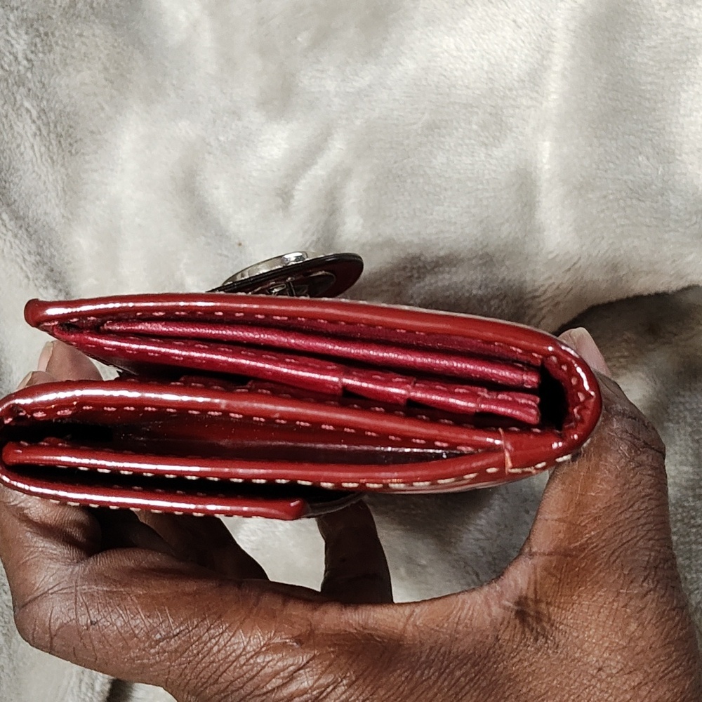 Coach Red Embossed Wallet - Picture 10 of 12